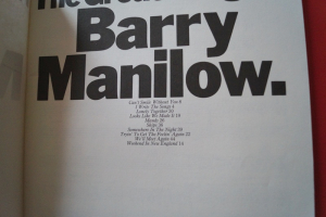 Barry Manilow - The Great Songs of Songbook Notenbuch Piano Vocal Guitar PVG