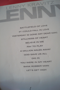 Lenny Kravitz - Lenny Songbook Notenbuch Vocal Guitar