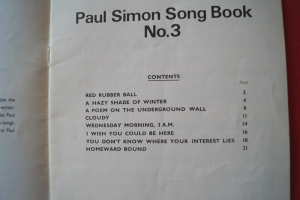 Paul Simon - Song Book No. 3 Songbook Notenbuch Piano Vocal Guitar PVG