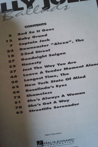 Billy Joel - Ballads Songbook Notenbuch Piano Vocal Guitar PVG