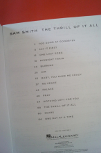 Sam Smith - The Thrill of it all Songbook Notenbuch Easy Piano Vocal