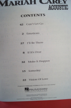 Mariah Carey - Acoustic Songbook Notenbuch Piano Vocal Guitar PVG