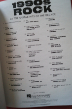 1990s Rock (35 Guitar Hits) Songbook Notenbuch Vocal Easy Guitar